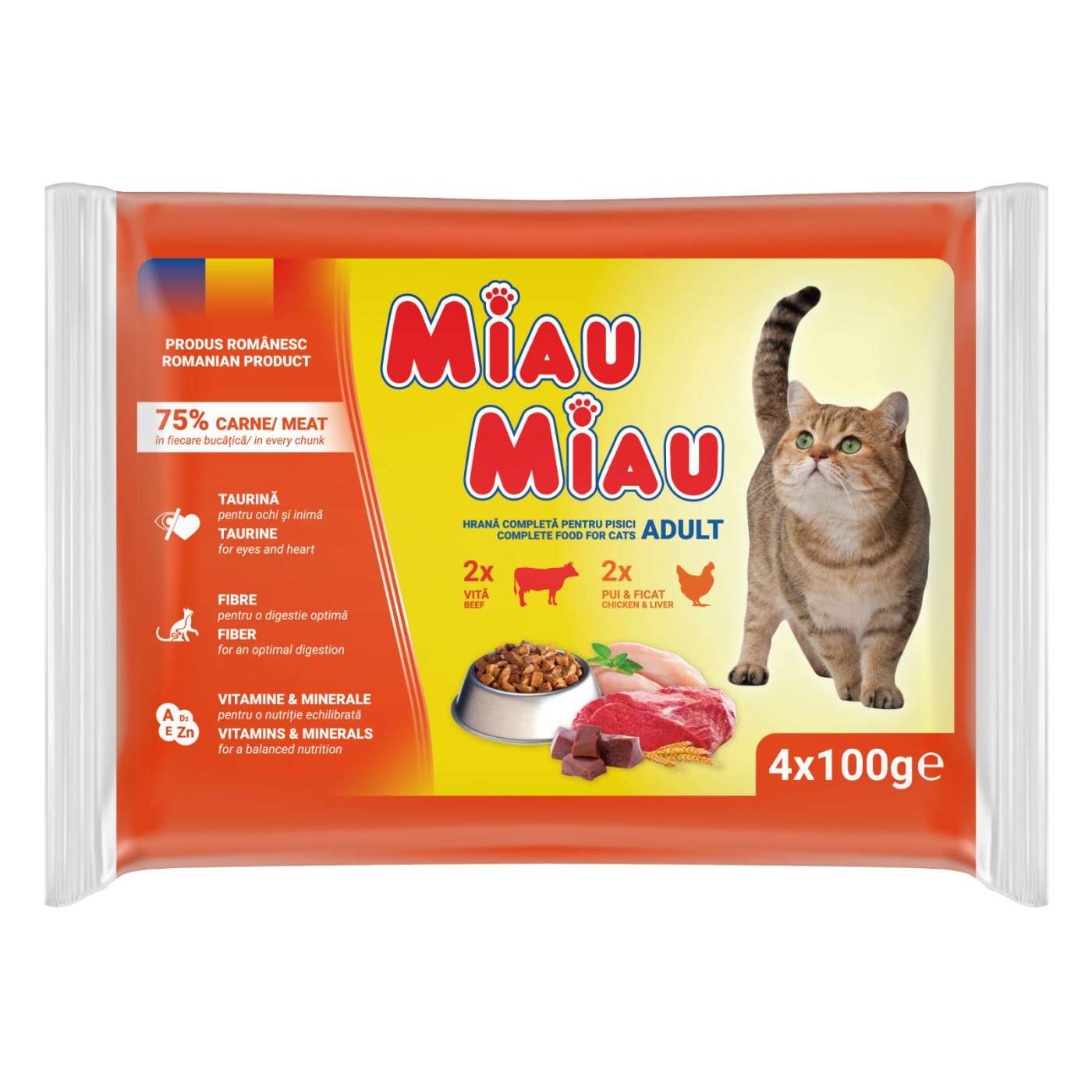 MIAU MIAU MULTIPACK 4*100GR PILETINA I GOVEDINA